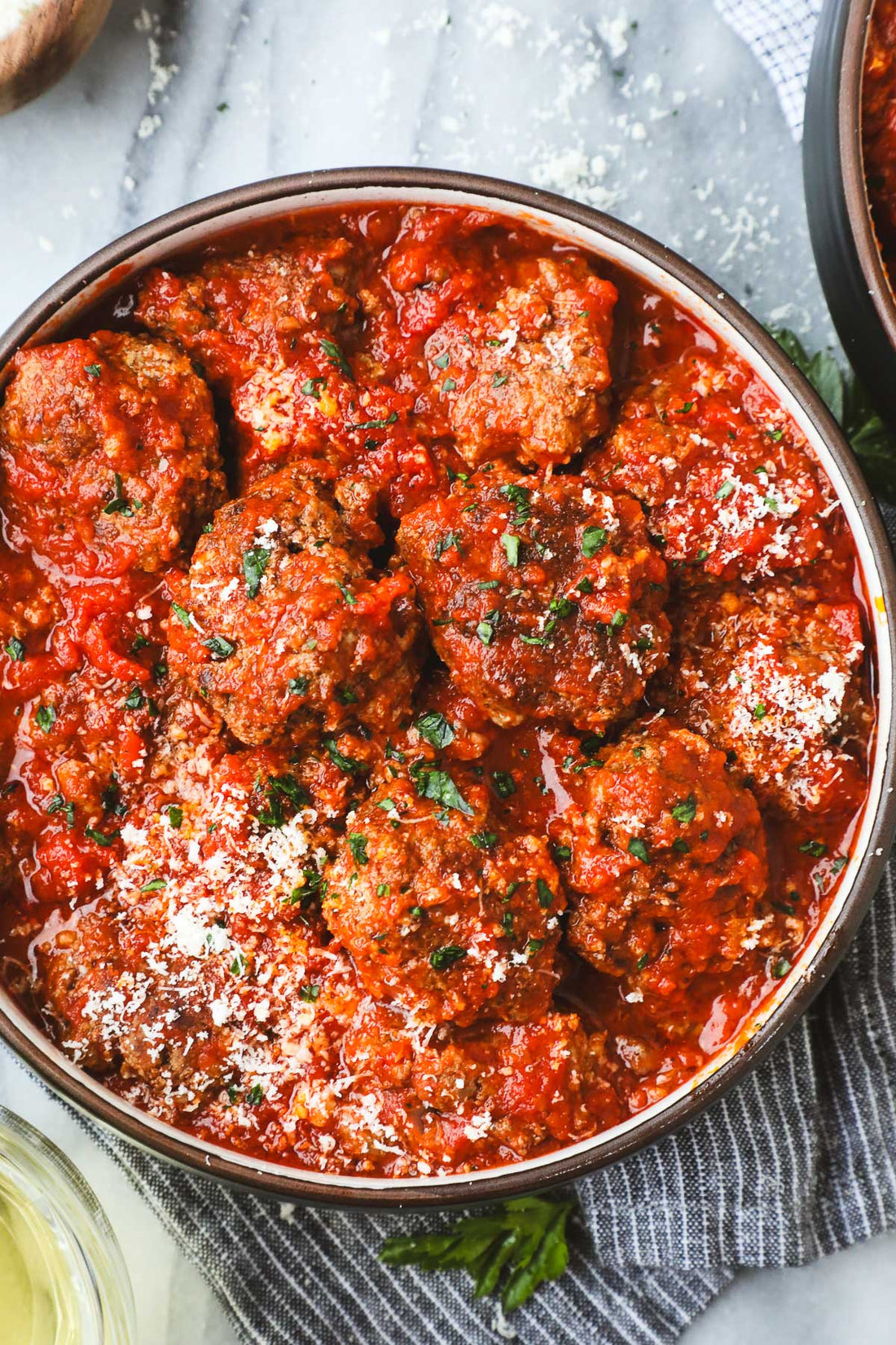 Wagyu Beef Meatballs, Tuscan Tomato Sauce + Rice