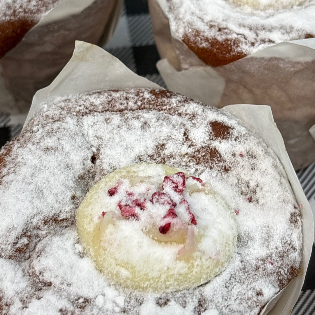 Raspberry & White Choc Muffin