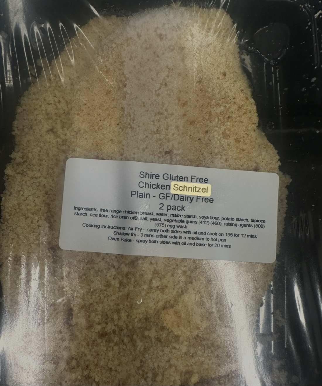 Plain Chicken Schnitzel 2 pack DF