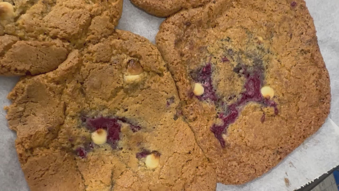 White Choc Raspberry Cookie