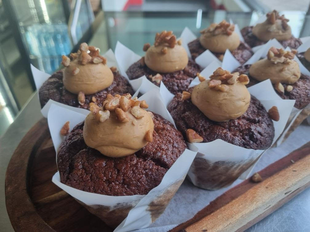 Banana Pecan Salted Caramel Muffin GF / Dairy Free / Refined Sugar Free