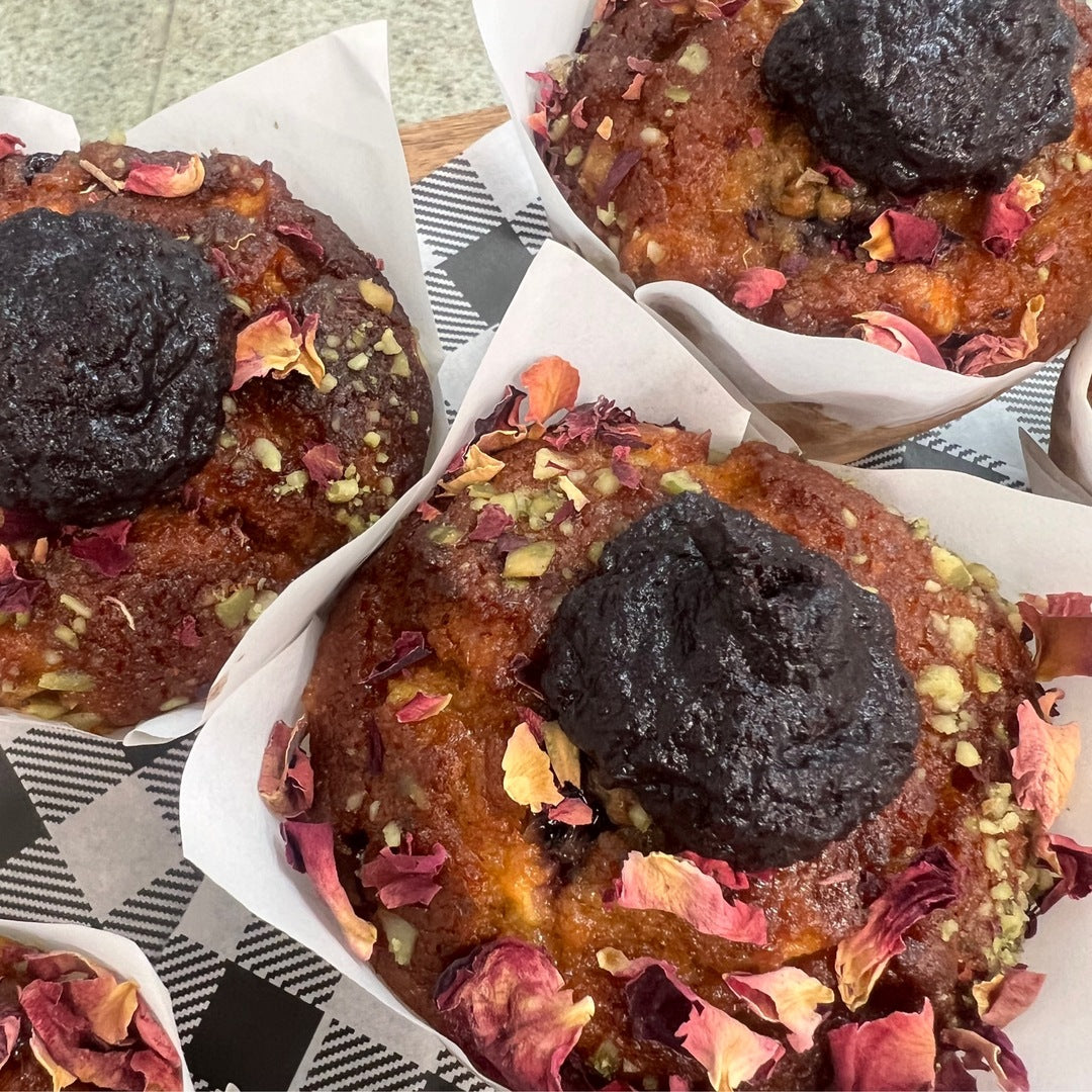 Lemon Blueberry Rose Muffin-GF/Dairy Free/ Refined Sugar Free