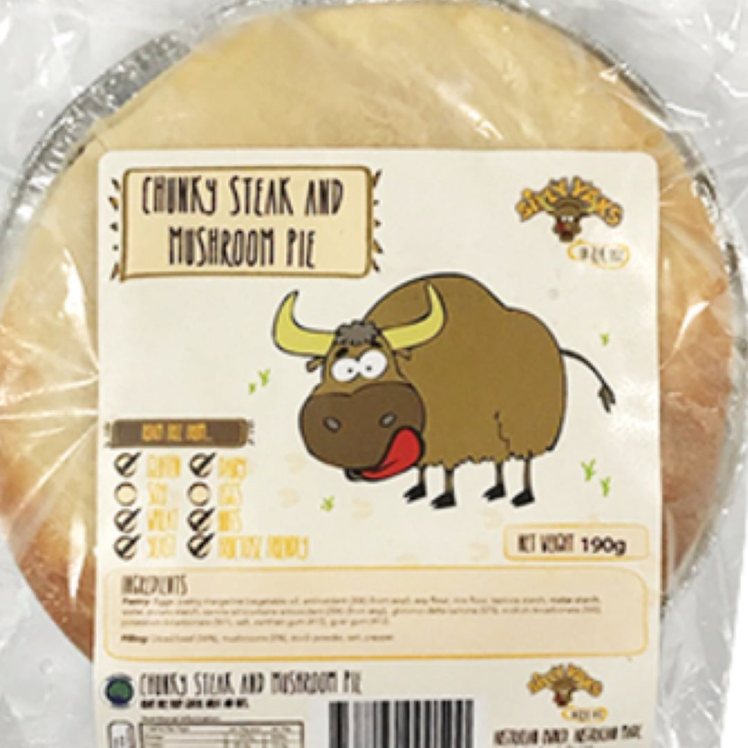 Silly Yak DAIRY FREE Steak and Mushroom Pie